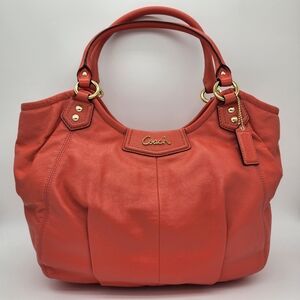 Coach Ashley F23308 Tearose Coral Leather Tote Shoulder Bag Medium